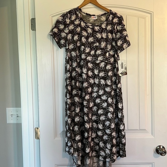 NWT LuLaRoe Carly Mickey Mouse Swing Midi Dress Size Small - Picture 1 of 7